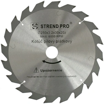 Zāģa disks kokam 250x3,2x30 20 zobi Strend Pro, SK