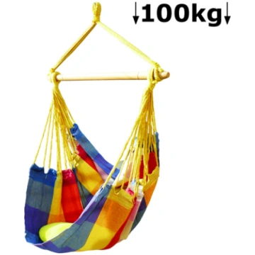 Šūpuļkrēsls 130x100cm/maks.100kg auduma/rūtains
