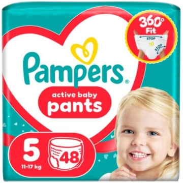 Pampers Active Baby Pants Biksītes, Izmērs 5, 48 A