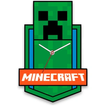 Minecraft zaļš XL sienas pulkstenis 50 cm