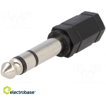 Adapter; Jack 3.5mm socket,Jack 6.35mm plug; stere