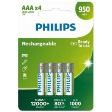 Baterija Philips AAA lādējama 4gb