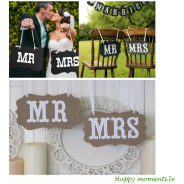 Lietots - Dekoratīvie uzraksti "MR & MRS"