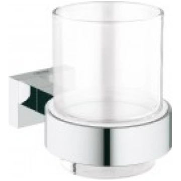 Essentials Cube glāze ar turētāju Grohe 40755001