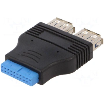 Adapter | USB 3.0 19pin,USB A socket x2 AKYGA AK-C