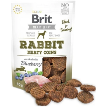 BRIT Meat Jerky Coins Rabbit - dog treat - 80g