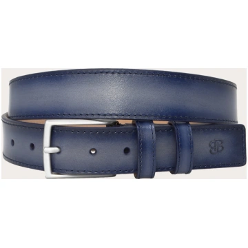 Nickel free handcolored leather belt for men, grey