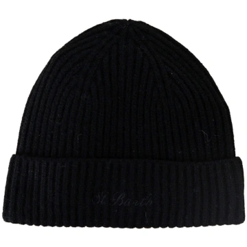 Black Moss Wool Beanie MC2 Saint Barth