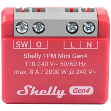 Viedais slēdzis Shelly 1PM Mini Gen4, bezvadu 110–