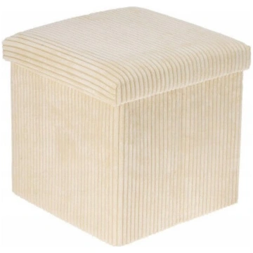 Balts uzglabāšanas pufs TOBO, 38 × 38 × 38 cm – pr