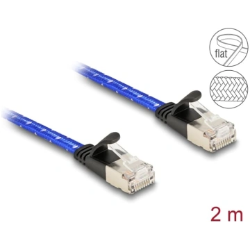 Delock RJ45 flat network cable with braided coatin