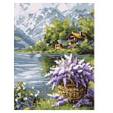 Komplekts gleznošanai pēc numuriem "Lilac basket",