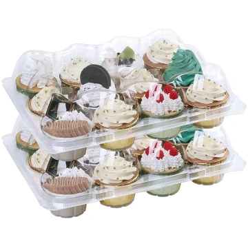 15 plastmasas cupcake konteineru iepakojums, 12 ca