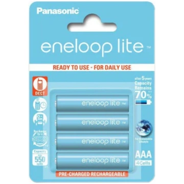 Uzlādējamās baterijas Panasonic Eneloop Lite, AAA,