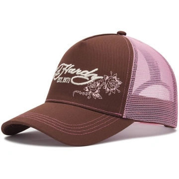 Cepur izliekta truckeris brūns snapback rosa Skull