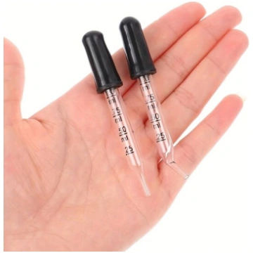10 gabals precīza stikla pipetes ar melnu gumijas 
