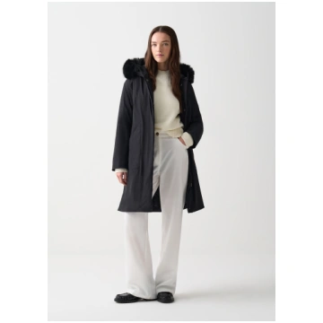 Long waterproof down jacket with fur COLMAR