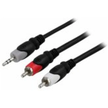 Deltaco Audio cable 3.5mm 2xRCA 20m black aksesuār