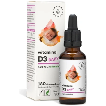 AURA HERBALS D3 vitamīns mazuļiem 400 SV - pilieni