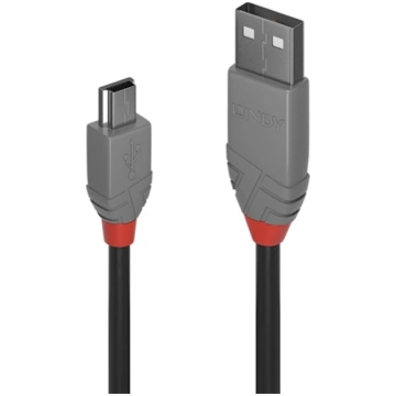 Lindy 1m USB 2.0 Type A to Mini-B Cable, Anthra Li