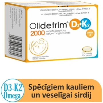 OLIDETRIM 2000 D3 + K2 Omega-3 kapsulas N30