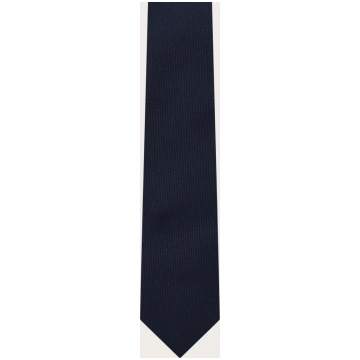 Men's narrow navy blue silk necktie Brucle