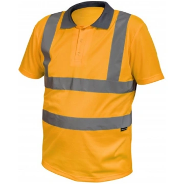 Augstas redzamības oranžs polo krekls, 100% polies