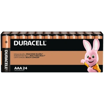Duracell Basic AAA/LR3 baterijas – 24 gab. sārma b