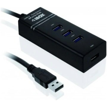 iBox IUH3FB interface hub 5000 Mbit/s Black IUH3FB