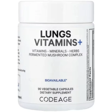 Codeage, Lungs Vitamins +, 90 Vegetable Capsules