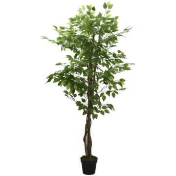 Albero Di Ficus Artificiale 378 Foglie 80 Cm Verde