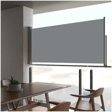 Izvelkama sānu markīze, pelēka, 60x300 cm
