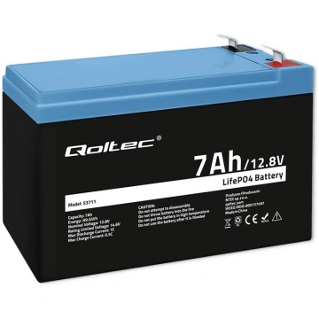 LiFePO4 battery 12.8V 7Ah,89.6Wh,BMS QOLTEC