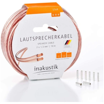 Kabelis INAKUSTIK Speaker Cable Reels, 2 x 1.5 mm²