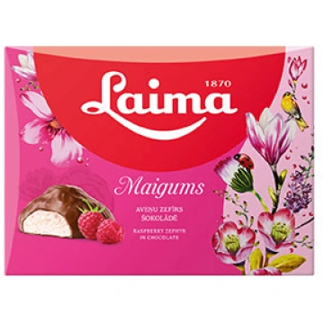 Zefīrs Maigums aveņu šokolādē mini 185g