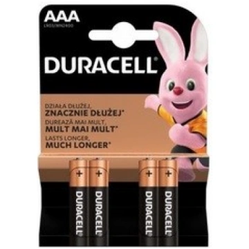 Baterijas Duracell Base Alkaline AAA, 4gab./iep