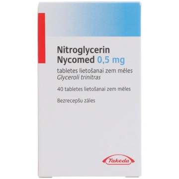 Nitroglicerīns Nycomed, 40 tabletes lietošanai zem
