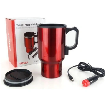Auto tējkanna/krūzīte 450ml sarkanā krāsā 12V (021