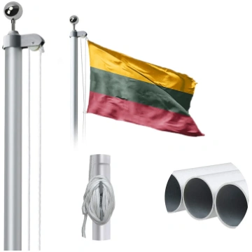 Karogu masts, 600 cm x 2 cm, sudraba krās