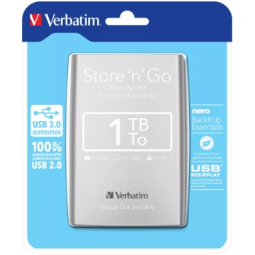 Ārējais portatīvais HDD VERBATIM Store "n" Go 1TB 