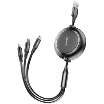 Baseus kabelis 3in1 Golden Loop ievelkamais USB - 