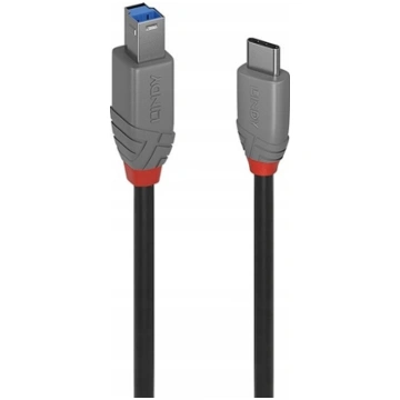 Lindy 0.5m USB 3.2 Type C to B Cable, 5Gbps, Anthr