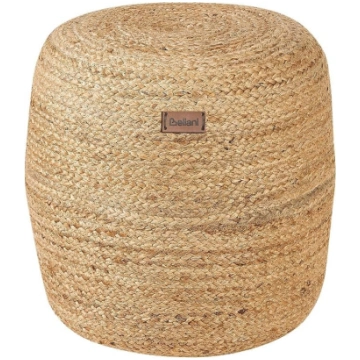 Beliani Indoor Pouf Sand Beige Jute Filling EPS Ro