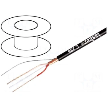 Wire: microphone cable | 2x0,22mm2 | black | OFC |