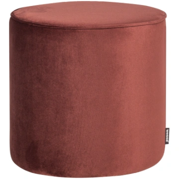 Pufs Sara, augsts, Ø46 cm, 46 cm, samts, bordo krā