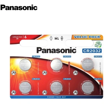 Panasonic CR2032 3V Litija Ilgstošas darbības Bate