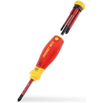 Wiha Screwdriver with bit magazine PocketMax elect