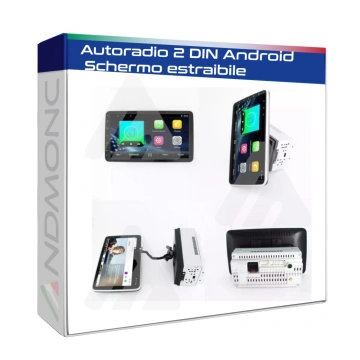 Autoradio 2din android wifi gps schermo estraibile