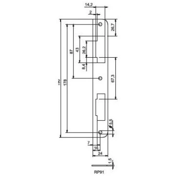 Plāksne Lob Strike Plate RP91, cinkots