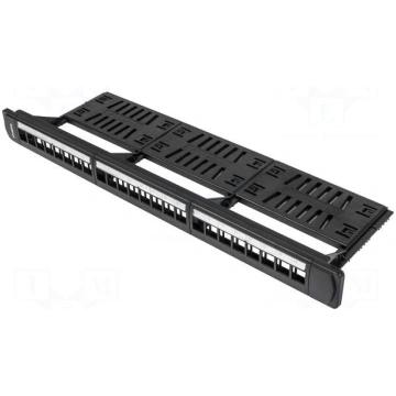 Patch panel | Keystone | black | Number of ports: 